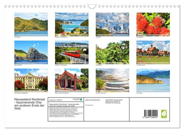 Produktbild: Neuseeland Nordinsel - faszinierende Orte am anderen Ende der Welt (Wandkalender 2026 DIN A3 quer), CALVENDO Monatskalender