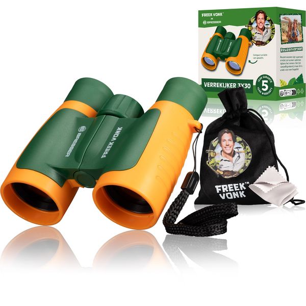 Produktbild: Bresser 11803 - FREEK VONK x BRESSER Kinder-Fernglas (gr&uuml;n/orange) 3x30, mit Tasche