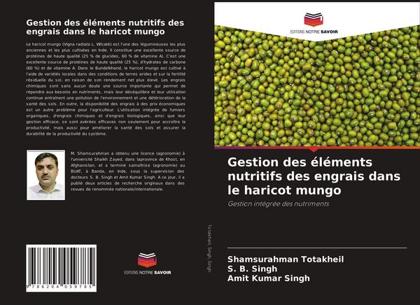 Produktbild: Gestion des &eacute;l&eacute;ments nutritifs des engrais dans le haricot mungo
