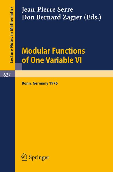 Produktbild: Modular Functions of One Variable VI