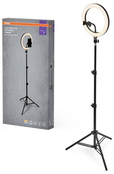 Produktbild: OSRAM HOMELIGHTING Linear LED Mobile Ring Tripod 4099854497636 LED-Ringleuchte 6.00 W Schwarz