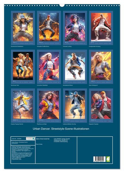 Produktbild: Urban Dancer. Streetstyle-Szene-Illustrationen (Wandkalender 2026 DIN A2 hoch), CALVENDO Monatskalender