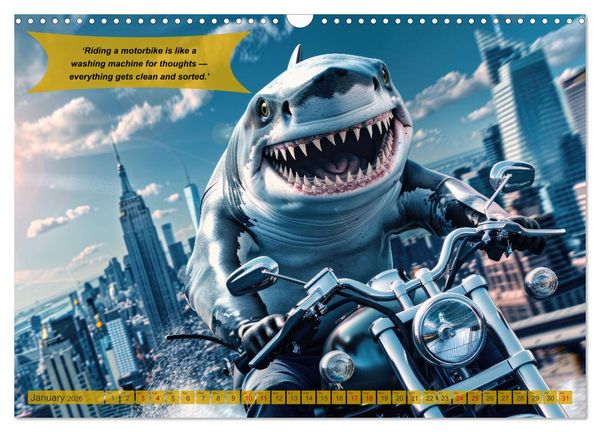 Produktbild: Funny animals as motorbike riders (Wall Calendar 2026 DIN A3 landscape), CALVENDO 12 Month Wall Calendar
