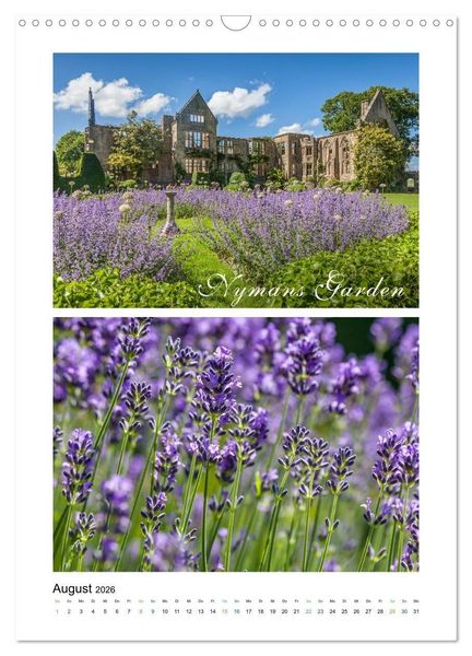 Produktbild: Gartenparadiese in England (Wandkalender 2026 DIN A3 hoch), CALVENDO Monatskalender