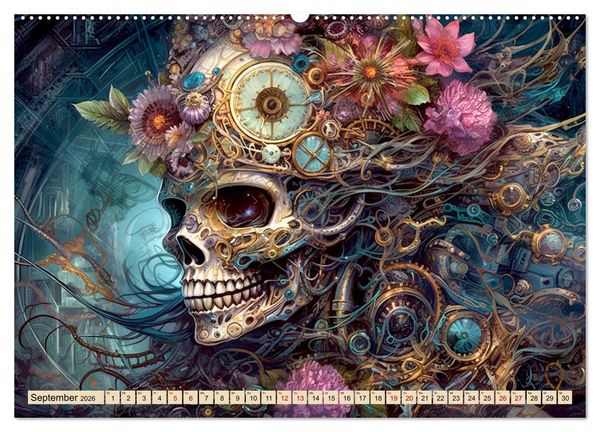 Produktbild: Floraler Steampunk (hochwertiger Premium Wandkalender 2026 DIN A2 quer), Kunstdruck in Hochglanz