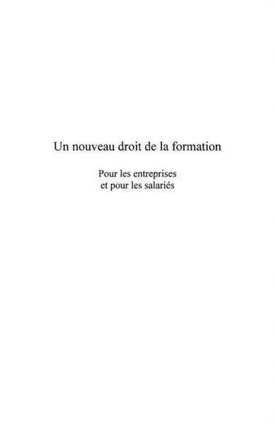 Produktbild: Nouveau droit de la formation pour les entreprises...
