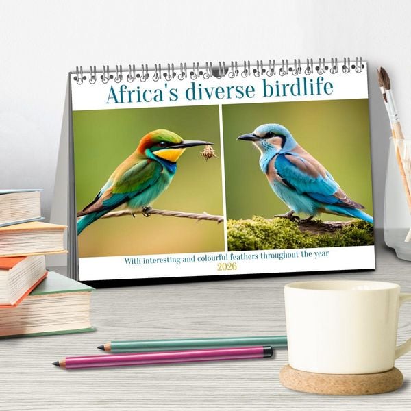 Produktbild: Africa's diverse birdlife (Desk Calendar 2026 DIN A5 landscape), CALVENDO 12 Month DeskCalendar