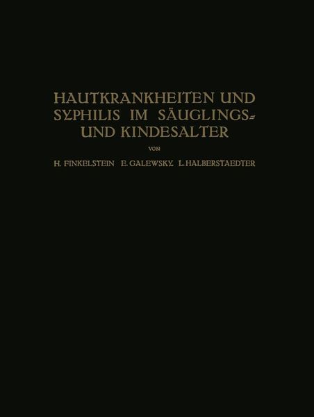 Produktbild: Hautkrankheiten und Syphilis im S&auml;uglings? und Kindesalter