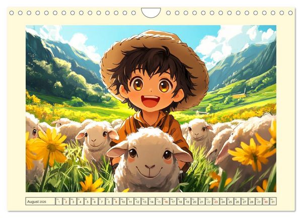 Produktbild: Kleine Farmer. Niedliche Jungs mit ihren tierischen Freunden (Wandkalender 2026 DIN A4 quer), CALVENDO Monatskalender