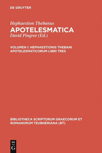 Produktbild: Hephaestionis Thebani apotelesmaticorum libri tres