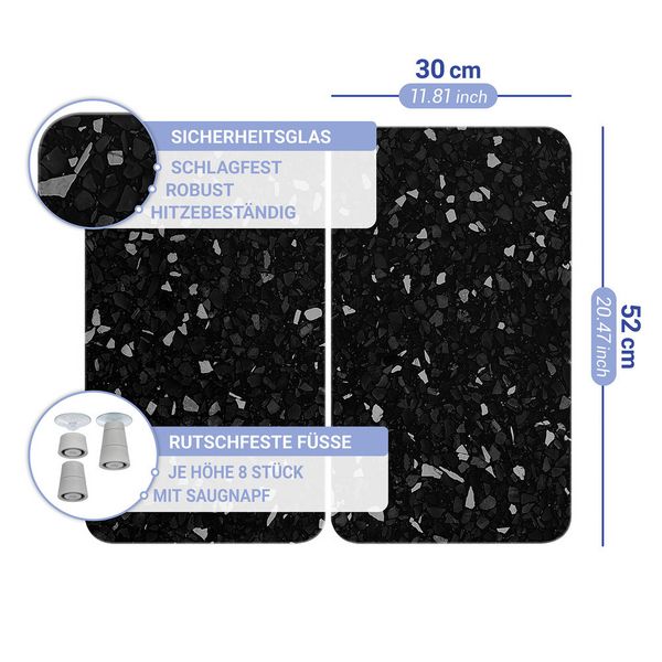 Produktbild: Herdabdeckplatte Universal Mod. Terrazzo, 2er Set, f&uuml;r alle Herdarten geeignet