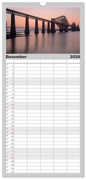 Produktbild: Familienplaner 2026 - Schottland mit 5 Spalten (Wandkalender, 21 x 45 cm) CALVENDO