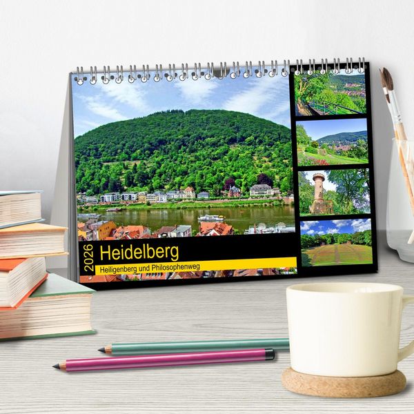 Produktbild: Heidelberg - Heiligenberg und Philosophenweg (Tischkalender 2026 DIN A5 quer), CALVENDO Monatskalender