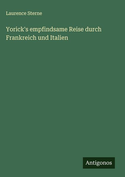 Produktbild: Yorick's empfindsame Reise durch Frankreich und Italien