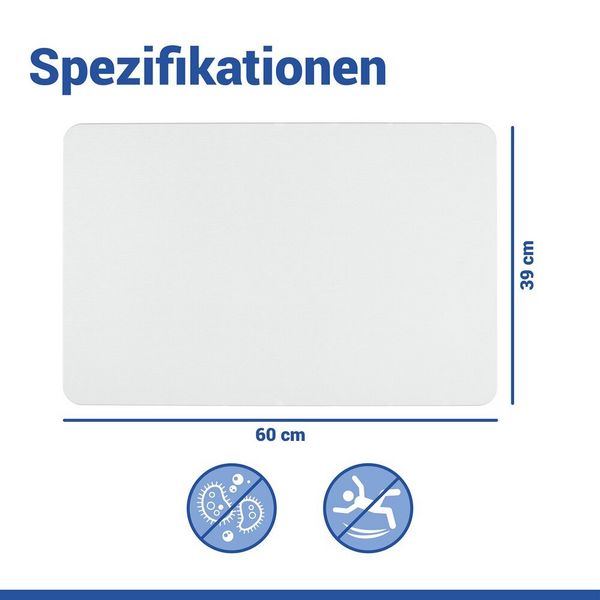 Produktbild: Diatomit Badematte Mod. Simi Wei&szlig;, 60 x 39 cm, schnelltrocknend und rutschsicher