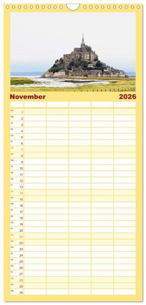 Produktbild: Familienplaner 2026 - Lieblingsland Frankreich mit 5 Spalten (Wandkalender, 21 x 45 cm) CALVENDO