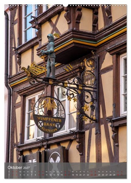 Produktbild: Deutschlands sch&ouml;nste Altstadt - Bad Wimpfen (hochwertiger Premium Wandkalender 2027 DIN A2 hoch), Kunstdruck in Hochglanz