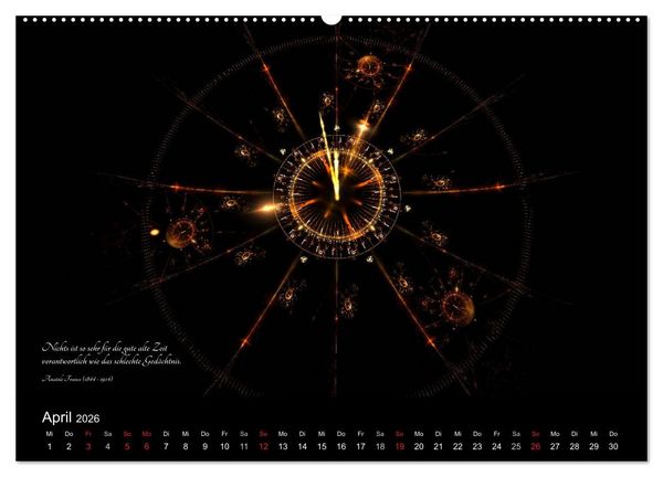 Produktbild: Zeit 2026 - Grafiken und Zitate (hochwertiger Premium Wandkalender 2026 DIN A2 quer), Kunstdruck in Hochglanz