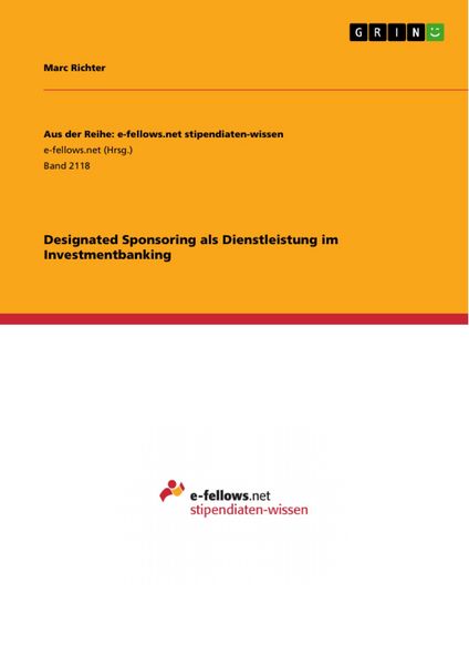 Produktbild: Designated Sponsoring als Dienstleistung im Investmentbanking