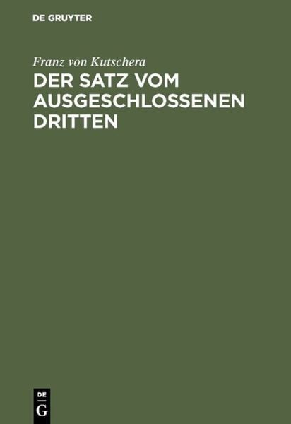 Produktbild: Der Satz vom ausgeschlossenen Dritten