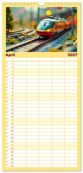 Produktbild: Familienplaner 2027 - Futuristische Modelleisenbahn mit 5 Spalten (Wandkalender, 21 x 45 cm) CALVENDO