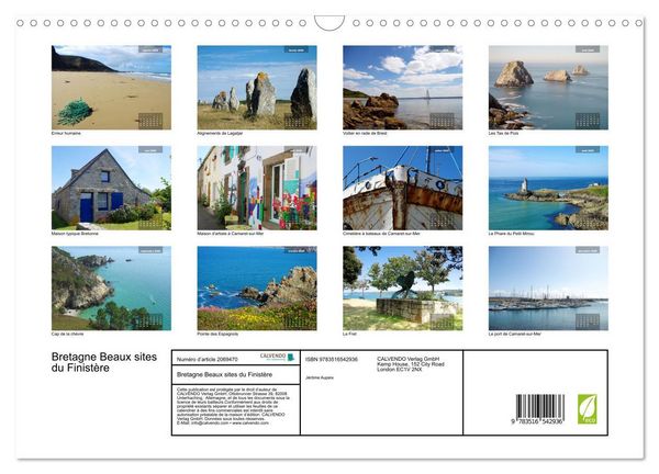 Produktbild: Bretagne Beaux sites du Finist&egrave;re (Calendrier mural 2026 DIN A3 vertical), CALVENDO calendrier mensuel