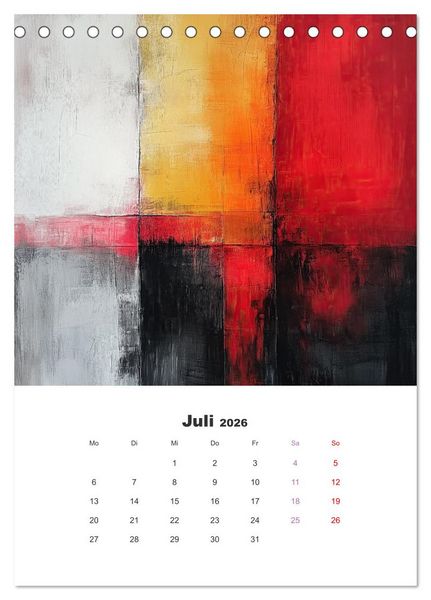 Produktbild: Abstrakte KI-Kunstwerke - Farbenfrohe Kunstmomente f&uuml;r das ganze Jahr (Tischkalender 2026 DIN A5 hoch), CALVENDO Monatskalender
