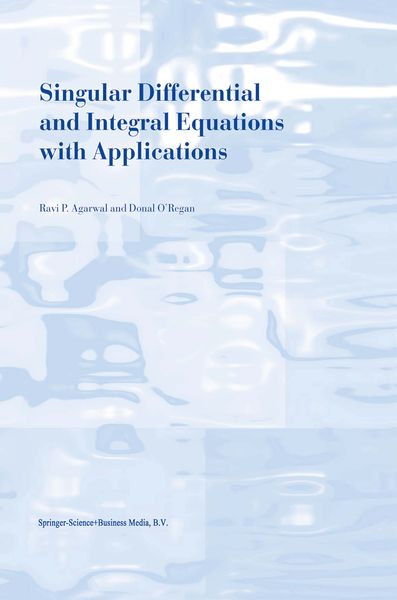 Produktbild: Singular Differential and Integral Equations with Applications