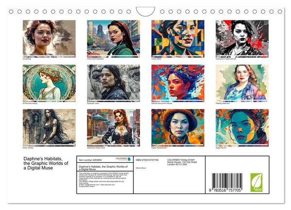Produktbild: Daphne&rsquo;s Habitats, the Graphic Worlds of a Digital Muse (Wall Calendar 2027 DIN A4 landscape), CALVENDO 12 Month Wall Calendar