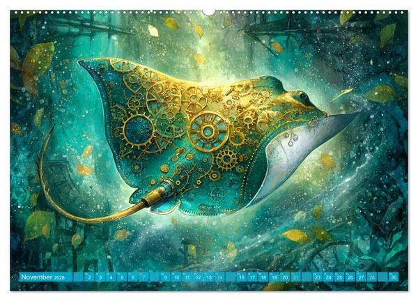 Produktbild: Aqua Mechanica &ndash; Steampunk unter dem Meer (hochwertiger Premium Wandkalender 2026 DIN A2 quer), Kunstdruck in Hochglanz