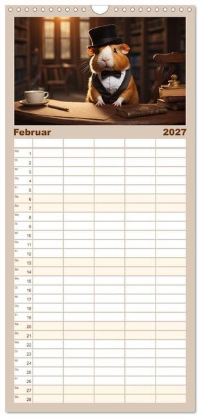 Produktbild: Familienplaner 2027 - Meerschweinchen mal anders! mit 5 Spalten (Wandkalender, 21 x 45 cm) CALVENDO