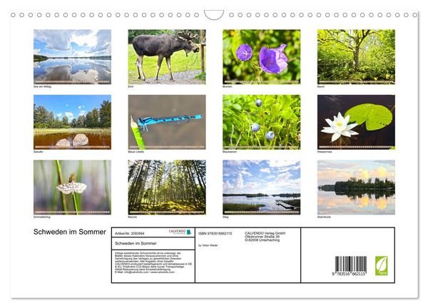 Produktbild: Schweden im Sommer (Wandkalender 2026 DIN A3 quer), CALVENDO Monatskalender