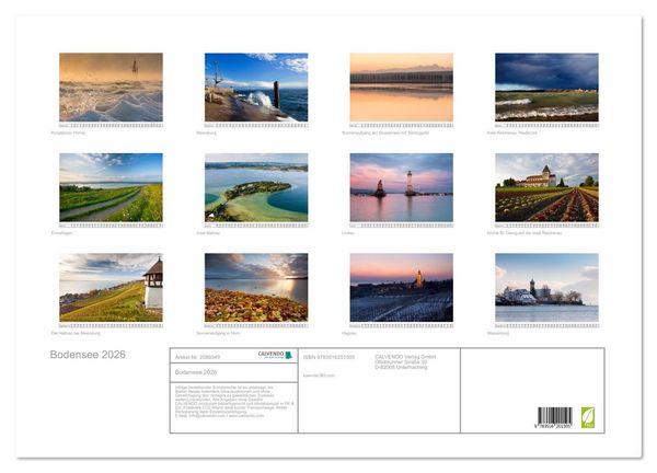 Produktbild: Bodensee 2026 (Wandkalender 2026 DIN A2 quer), CALVENDO Monatskalender