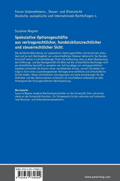 Produktbild: Spekulative Optionsgesch&auml;fte aus vertragsrechtlicher, handelsbilanzrechtlicher und steuerrechtlicher Sicht