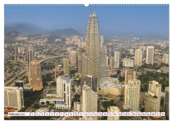 Produktbild: Malaysia &ndash; Between Rainforest, Temples and the Skyline of Kuala Lumpur (High Quality Premium Wall Calendar 2027 DIN A2 landscape),CALVENDO 12 Month Wall Calendar