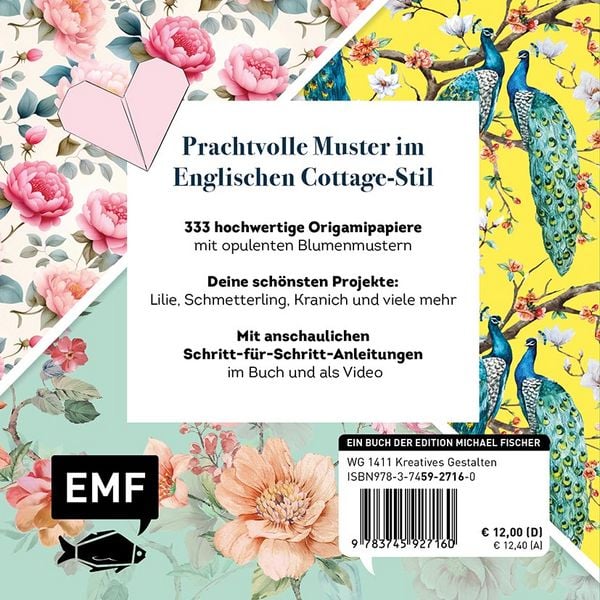 Produktbild: 333 Origami &ndash; Cottage Garden &ndash; Wundersch&ouml;ne Papiere falten f&uuml;r Blumen-Fans