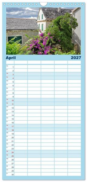 Produktbild: Familienplaner 2027 - Dalmatien - Stille Orte mit 5 Spalten (Wandkalender, 21 x 45 cm) CALVENDO