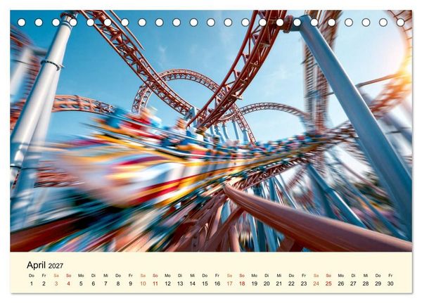 Produktbild: Achterbahn - High Tech, High Speed, High Thrill (Tischkalender 2027 DIN A5 quer), CALVENDO Monatskalender