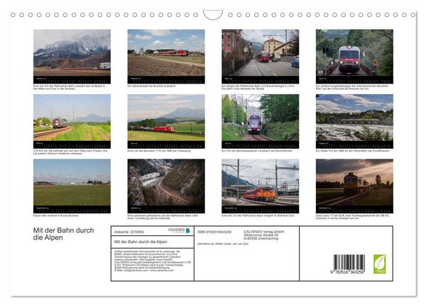 Produktbild: Mit der Bahn durch die Alpen (Wandkalender 2026 DIN A3 quer), CALVENDO Monatskalender