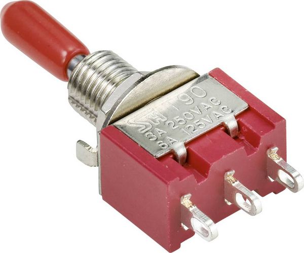 Produktbild: TRU COMPONENTS TC-9353984 Wippschalter 250 V/AC 3A 1 x Ein/Aus/Ein rastend 1St.