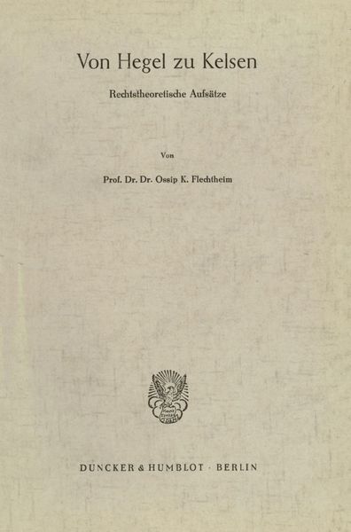 Produktbild: Von Hegel zu Kelsen.