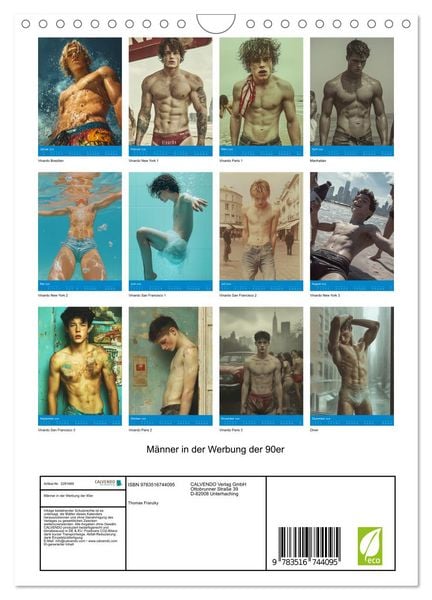 Produktbild: M&auml;nner in der Werbung der 90er (Wandkalender 2026 DIN A4 hoch), CALVENDO Monatskalender