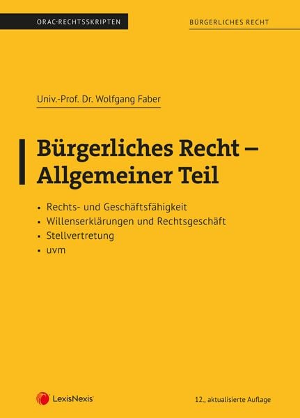 Produktbild: B&uuml;rgerliches Recht - Allgemeiner Teil (Skriptum)