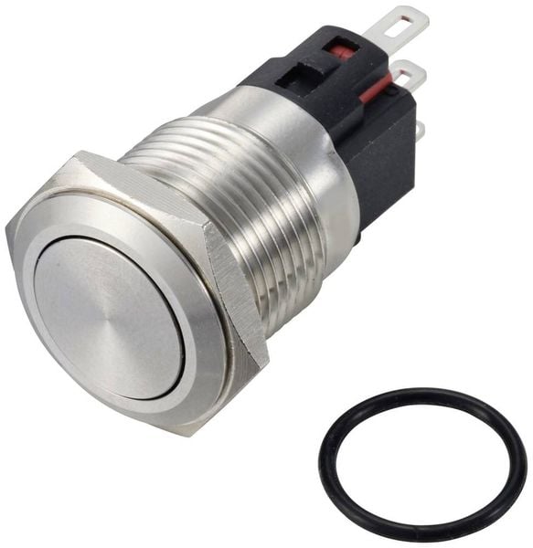 Produktbild: TRU COMPONENTS TC-12647484 Druckschalter 250 V/AC 3 A 1 x Aus/(Ein) IP65 rastend Messing, verchromt 1 St.