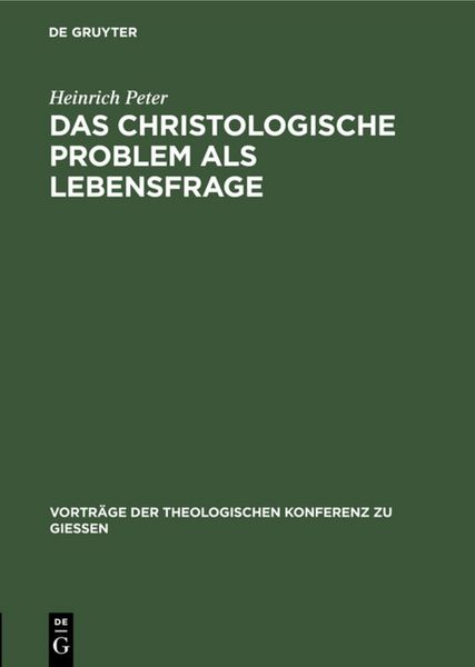 Produktbild: Das christologische Problem als Lebensfrage