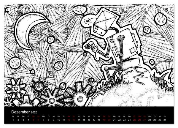 Produktbild: Bezaubernde Mini-Monster - Ein Ausmal-Kalender (Tischkalender 2026 DIN A5 quer), CALVENDO Monatskalender
