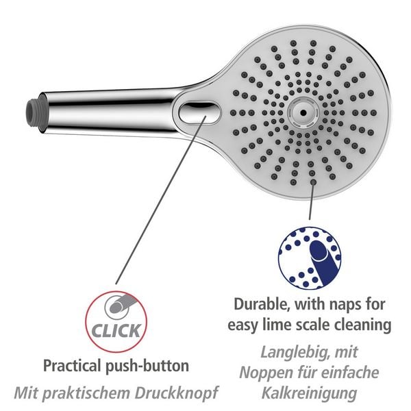 Produktbild: Duschkopf Mod. Ultimate Shower Chrom/Wei&szlig;, &Oslash; 13 cm
