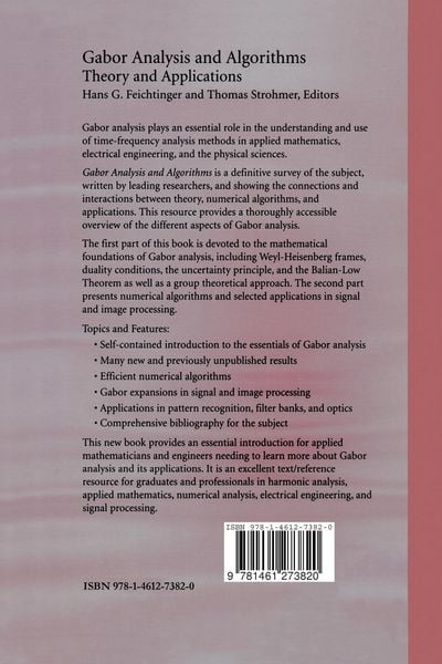 Produktbild: Gabor Analysis and Algorithms