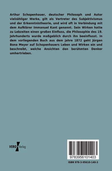 Produktbild: Arthur Schopenhauer als Mensch und Denker