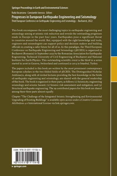 Produktbild: Progresses in European Earthquake Engineering and Seismology